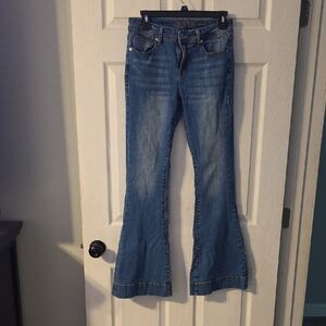 Grace in LA Medium Blue Flare Jeans
